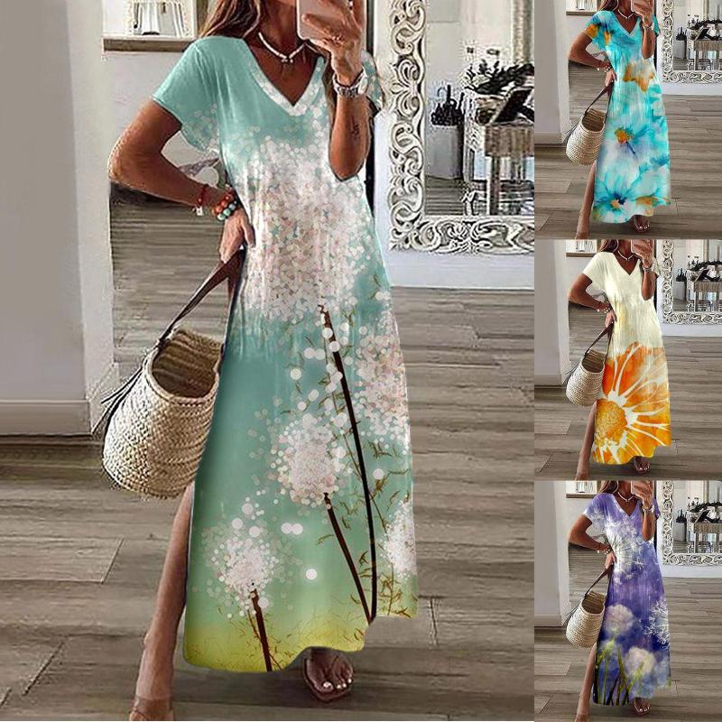 Casual Dresses Women Simple Short Sleeve V Neck Long Dress Dandelion Gradient Print Slit Womens Knee Length, Purple
Casual Dresses Women Simple Short Sleeve V Neck Long Dress Dandelion Gradient Print Slit Womens Knee Length, Purple