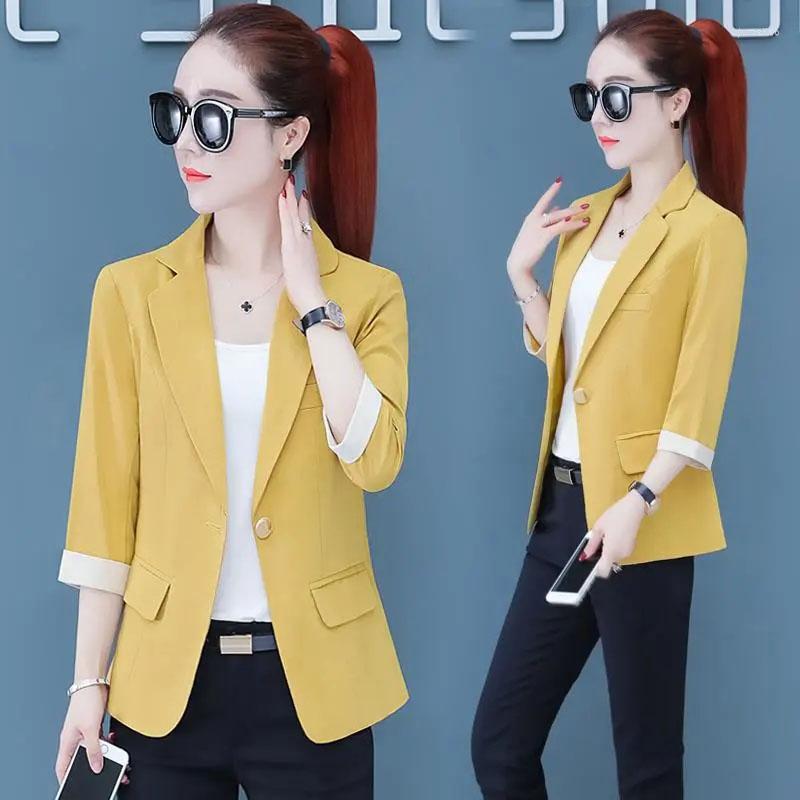 Women' Suits Women Blazer Coat Spring Summer Slim Single Button 3/4 Sleeve Short Jacket Female Casual Suit Sunscreen Clothing Lady Tops, Pink
Women' Suits Women Blazer Coat Spring Summer Slim Single Button 3/4 Sleeve Short Jacket Female Casual Suit Sunscreen Clothing Lady Tops, Pink