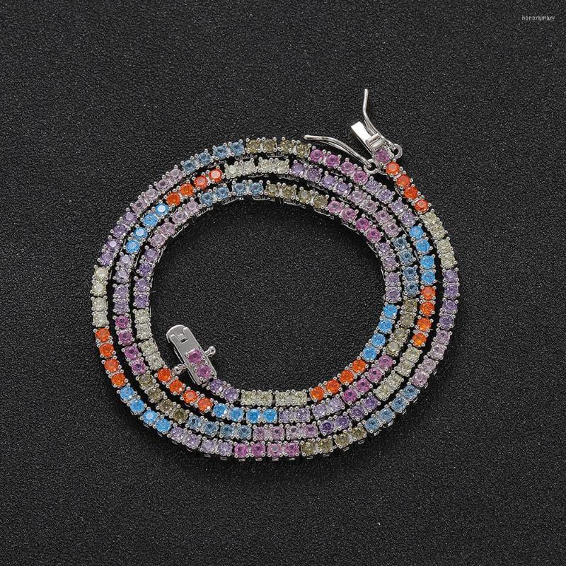 Chains Fashion Colorful 2mm CZ Tennis Chain Iced Out Brass Prong Setting Necklace Cubic Zircon Jewelry Bling BC139
Chains Fashion Colorful 2mm CZ Tennis Chain Iced Out Brass Prong Setting Necklace Cubic Zircon Jewelry Bling BC139