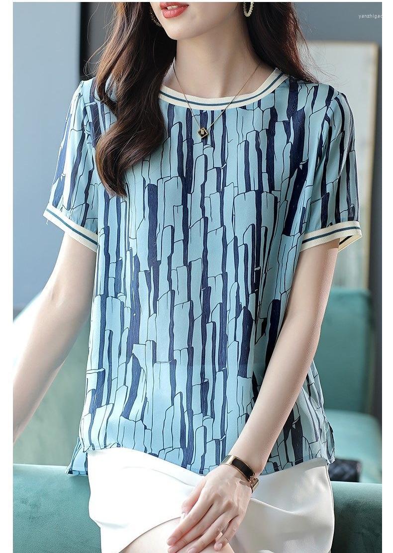Women's T Shirts Printed Blue Women Summer Short Sleeve Floral ChiffonTops Thin Tees
Women's T Shirts Printed Blue Women Summer Short Sleeve Floral ChiffonTops Thin Tees