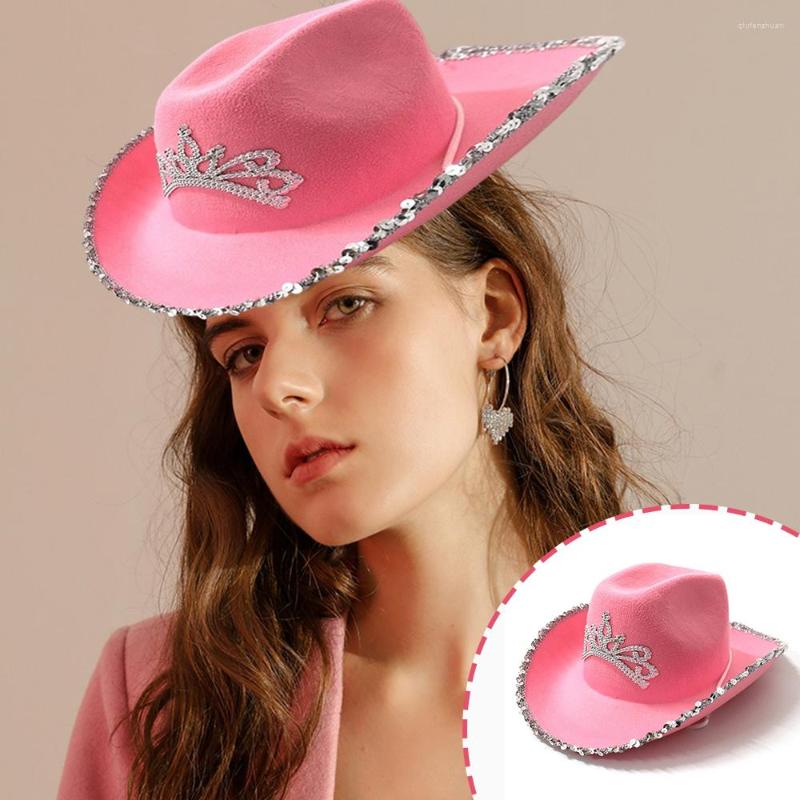 Berets Cowboy Hat For Women Cowgirl With Glitter Sequins Brim Crown Pattern Decor Women's Caps Dress-up Accessories Pink Felt Made, Picture shown
Berets Cowboy Hat For Women Cowgirl With Glitter Sequins Brim Crown Pattern Decor Women's Caps Dress-up Accessories Pink Felt Made, Picture shown