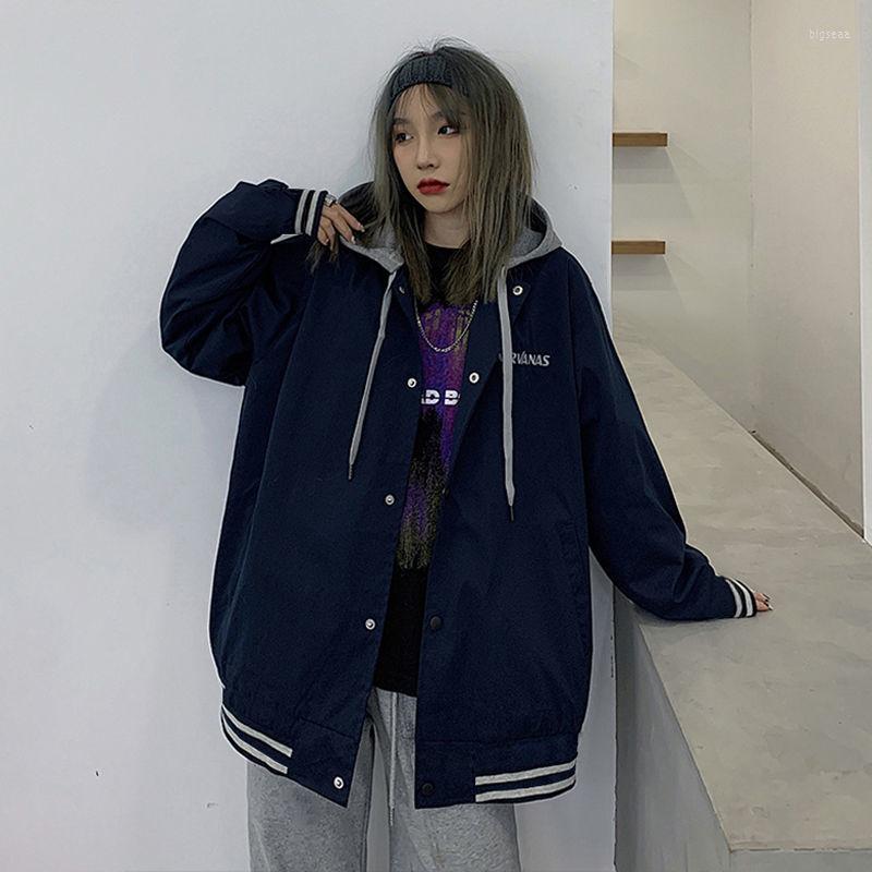 Women's Jackets Deeptown Hooded Baseball Jacket Women Oversize Korean Fashion Trend Streetwear Bomber Coat 2023 In Outerwear Vintage, Blue
Women's Jackets Deeptown Hooded Baseball Jacket Women Oversize Korean Fashion Trend Streetwear Bomber Coat 2023 In Outerwear Vintage, Blue