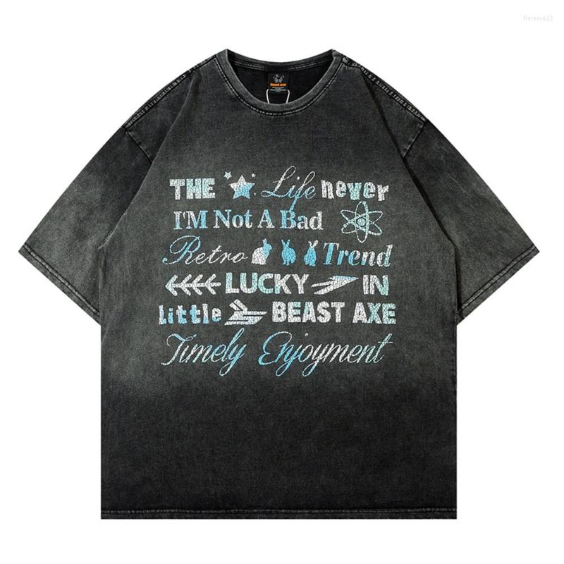 Men's T Shirts Colorful Letters Printed Gradient Wash Cotton T-shirt Men Women Summer Streetwear Clothing, Black
Men's T Shirts Colorful Letters Printed Gradient Wash Cotton T-shirt Men Women Summer Streetwear Clothing, Black