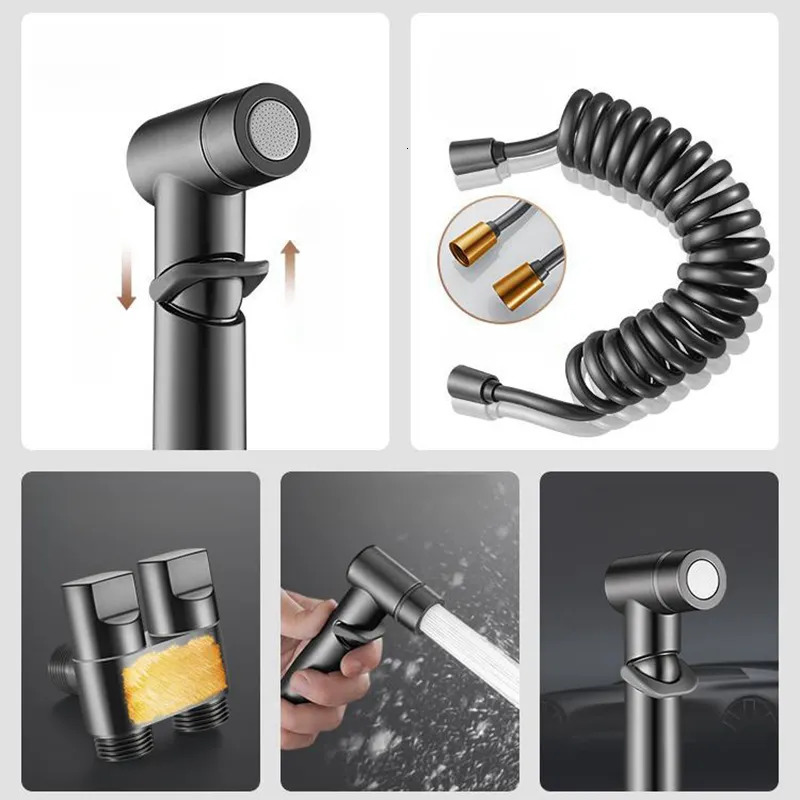 Bath Accessory Set Bidet Spray Water Jet High Pressure Handheld Sprayer Toilet Cleaning Hygienic Shower for Bathroom Accessories 231113