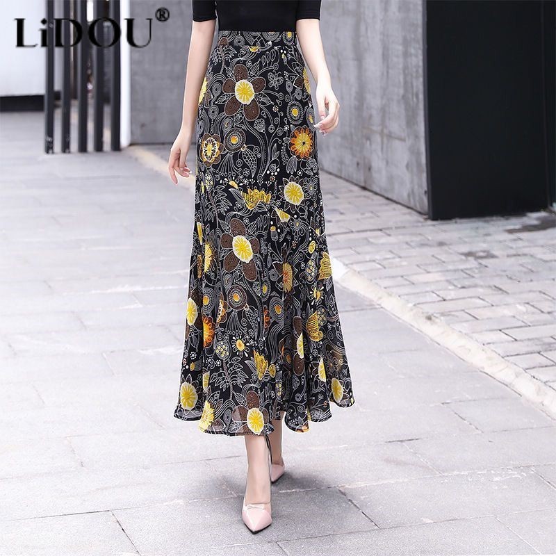 Skirts Female Skirt Spring Summer Printing Floral ity High Waist Ruffles Ankle-Length Vintage Office Lady Elegant Fashion 230414, Black
Skirts Female Skirt Spring Summer Printing Floral ity High Waist Ruffles Ankle-Length Vintage Office Lady Elegant Fashion 230414, Black