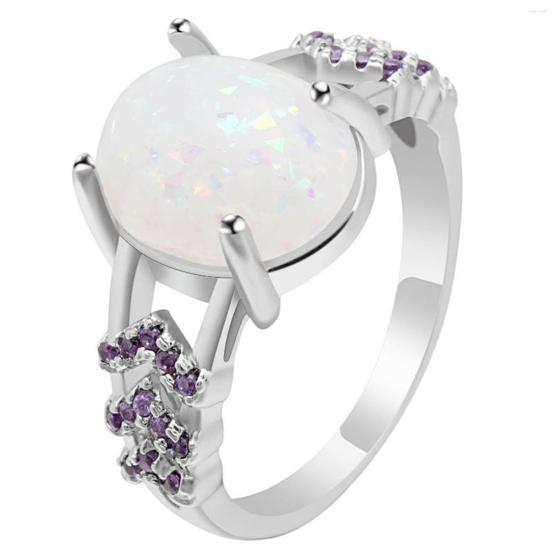 Wedding Rings Fashion Ring Female Purple Cubic Zirconia Claw Bead Opal Jewelry Women's Engagement For Bridal Accessories
Wedding Rings Fashion Ring Female Purple Cubic Zirconia Claw Bead Opal Jewelry Women's Engagement For Bridal Accessories