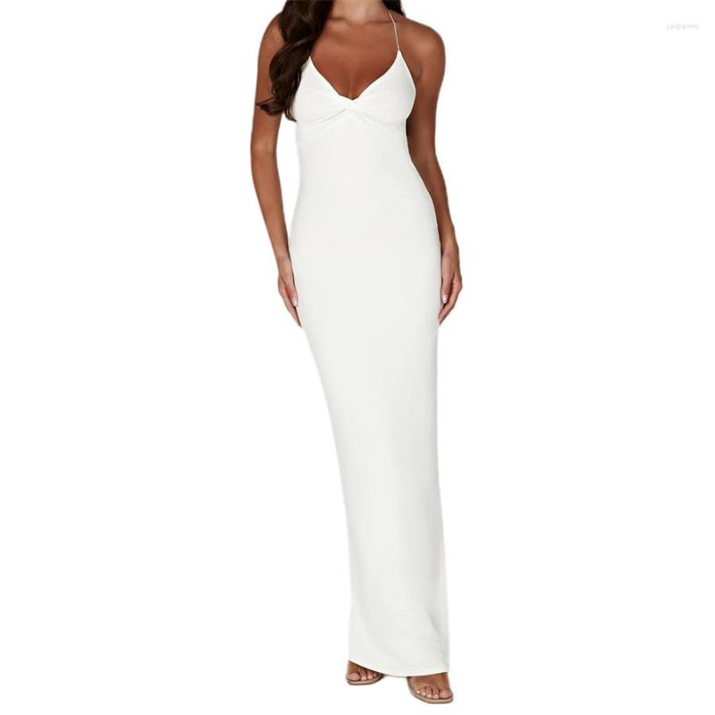Casual Dresses Puloru Elegant White Backless Party Long Dress For Women Sleeveless V-neck Low Cut Wrapped Cocktail Evening
Casual Dresses Puloru Elegant White Backless Party Long Dress For Women Sleeveless V-neck Low Cut Wrapped Cocktail Evening
