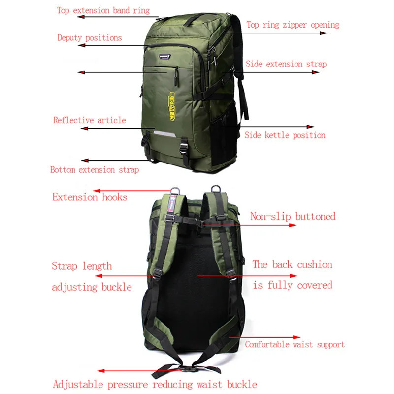 Outdoor Bags 80L 50L Men s Backpack Climbing Travel Rucksack Sports Camping Hiking School Bag Pack For Male Female Women 231114