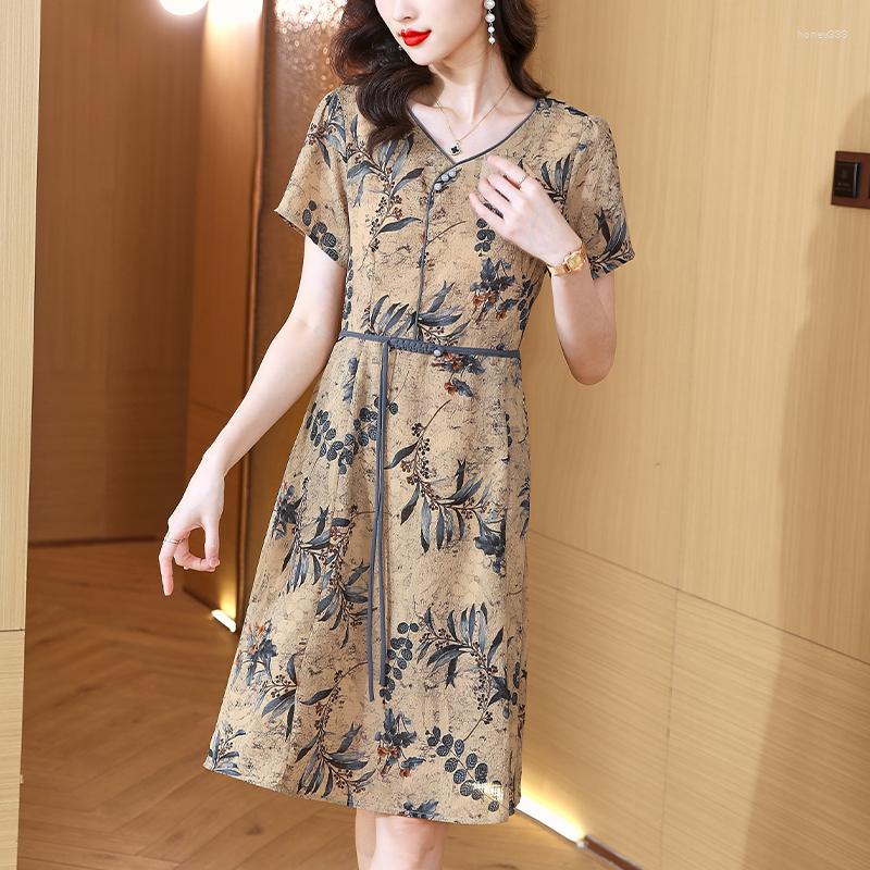 Casual Dresses 2023 Summer Women's Dress Tied Waist Elegant Temperament Slimming Fashion, Khaki
Casual Dresses 2023 Summer Women's Dress Tied Waist Elegant Temperament Slimming Fashion, Khaki