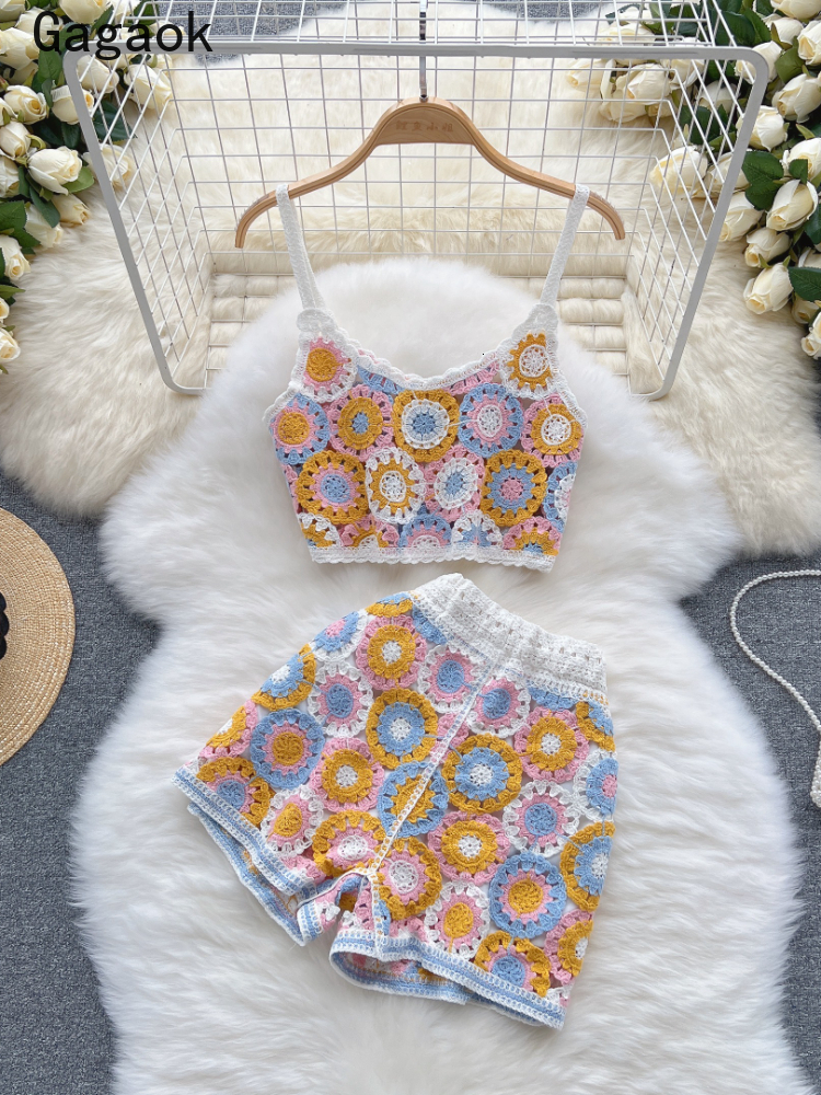 Women s Two Piece Pants Gagaok Knitted Set Women Summer Sweet Hollow Out Beach Style Fashion Outfits Sleeveless Camis Wild Shorts 230414, Black
Women s Two Piece Pants Gagaok Knitted Set Women Summer Sweet Hollow Out Beach Style Fashion Outfits Sleeveless Camis Wild Shorts 230414, Black