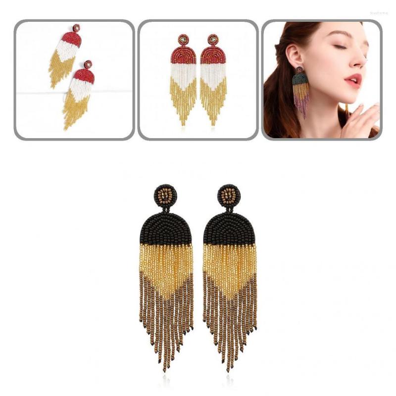 Dangle Earrings 1 Pair Useful Drop No Deformation Beads Tassel Stylish Eye-catching Shining Bohemia Beaded
Dangle Earrings 1 Pair Useful Drop No Deformation Beads Tassel Stylish Eye-catching Shining Bohemia Beaded