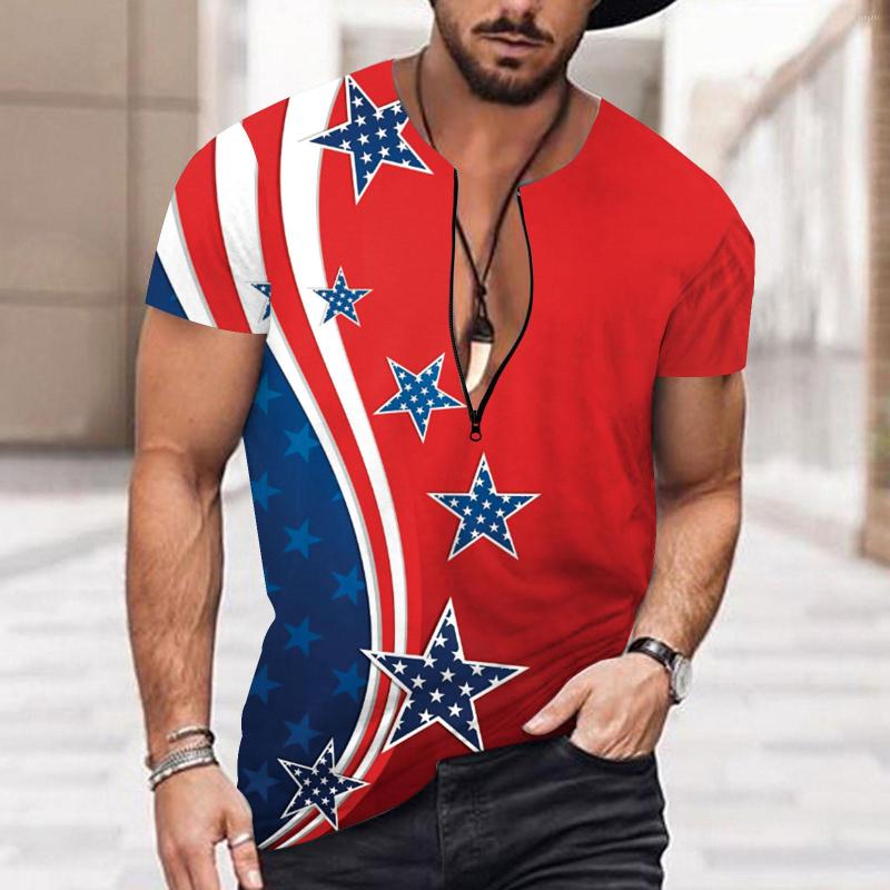 Men' T Shirts Men' T-shirts Vintage 3d Print Zipper V Neck Harajuku Shirt American Flag Top For 4th Of July Streetwear Clothes, Black 
Men' T Shirts Men' T-shirts Vintage 3d Print Zipper V Neck Harajuku Shirt American Flag Top For 4th Of July Streetwear Clothes, Black