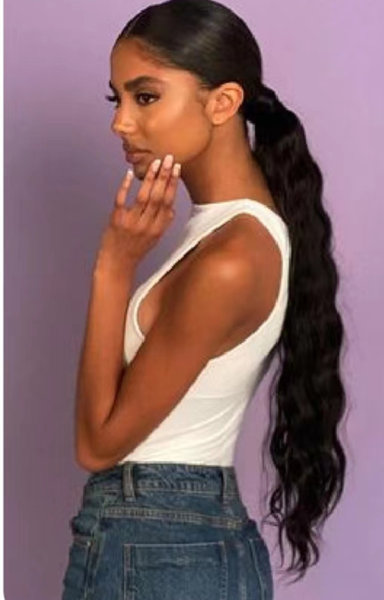 Body Wave Ponytail 12 to 28 Inches wet and wavy weave bulk drawstirng Wrap Around Clip In Ponytail Black Remy Brazilian Human Hair Extension