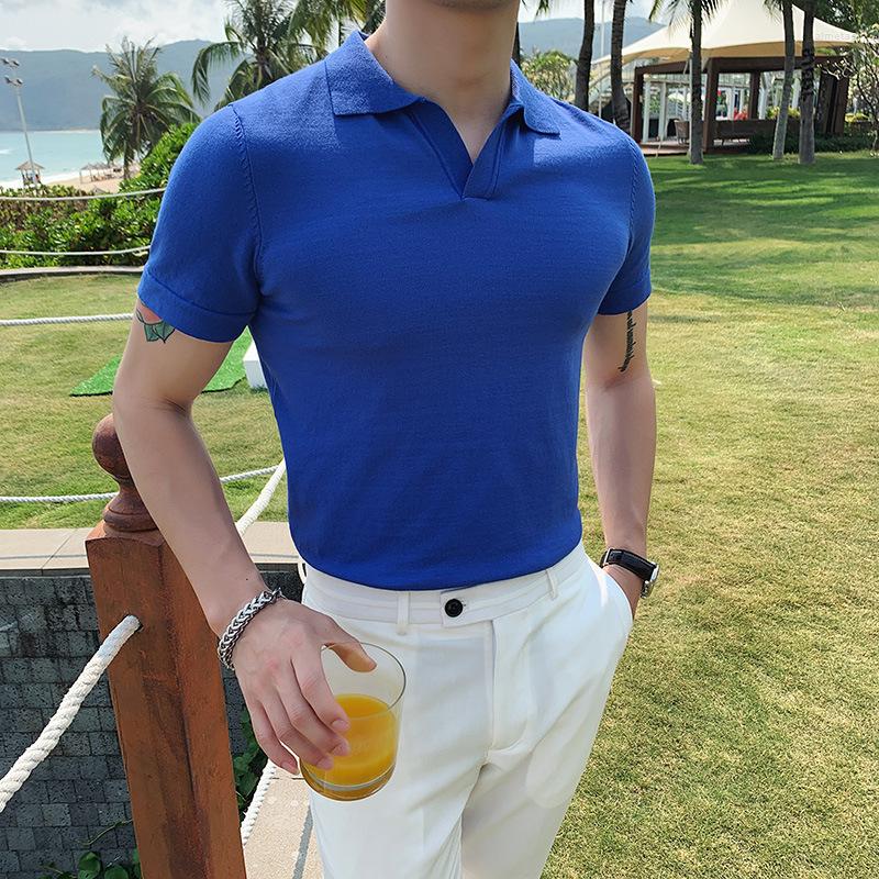 Men's T Shirts Summer Style Men's Casual Sweater Trend Short Sleeve Solid Color T-shirt British Slim Lapel, Black
Men's T Shirts Summer Style Men's Casual Sweater Trend Short Sleeve Solid Color T-shirt British Slim Lapel, Black