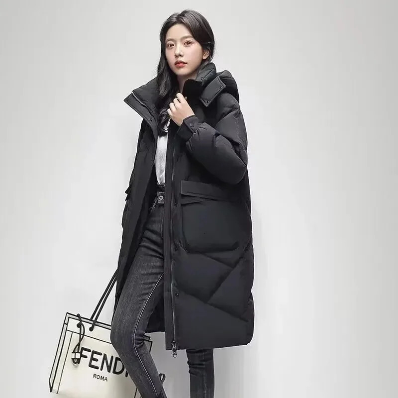 Womens Down Parkas Winter Women Parka Hooded Jackets Thicken Warm Cottonpadded Puffer Coats Casual Long Clothes Loose Outerwear 231114