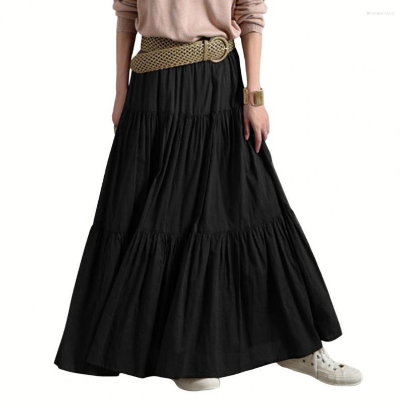 Skirts High Waist Elastic Waistband A-Line Solid Color Big Swing Maxi Skirt Korean Style Women Spring Autumn Ruffle Pleated, Black
Skirts High Waist Elastic Waistband A-Line Solid Color Big Swing Maxi Skirt Korean Style Women Spring Autumn Ruffle Pleated, Black