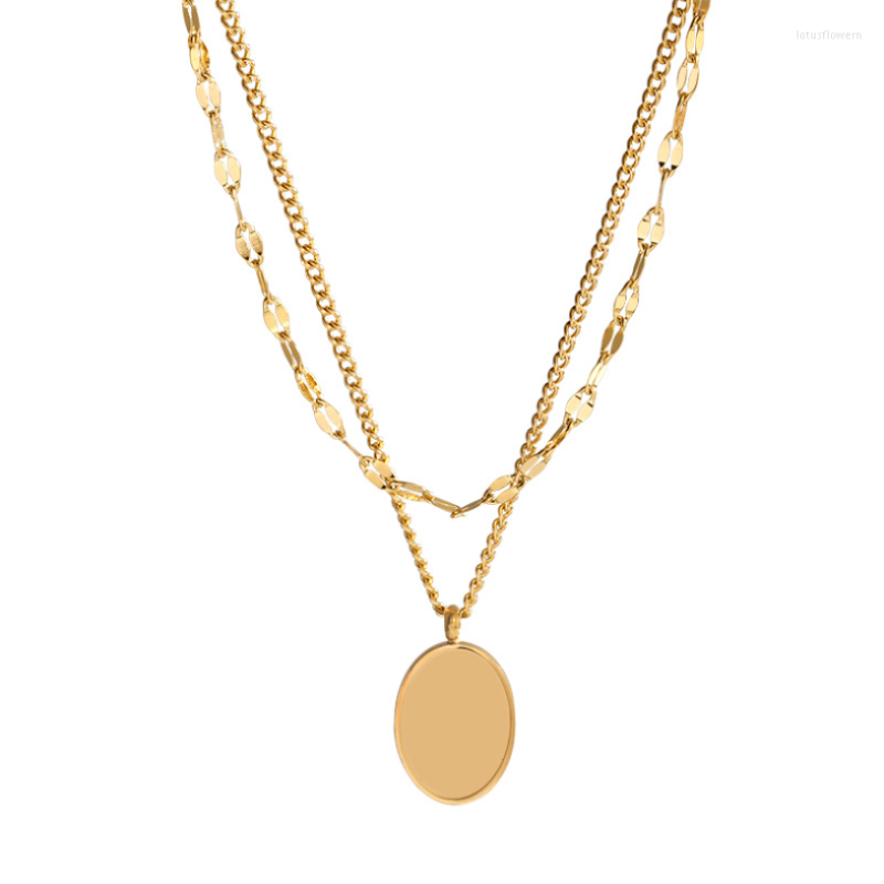 Pendant Necklaces 316L Stainless Steel Fashion Upscale Jewelry 2 Layer Oval Droplet Charms Thick Chain Choker For Women
Pendant Necklaces 316L Stainless Steel Fashion Upscale Jewelry 2 Layer Oval Droplet Charms Thick Chain Choker For Women