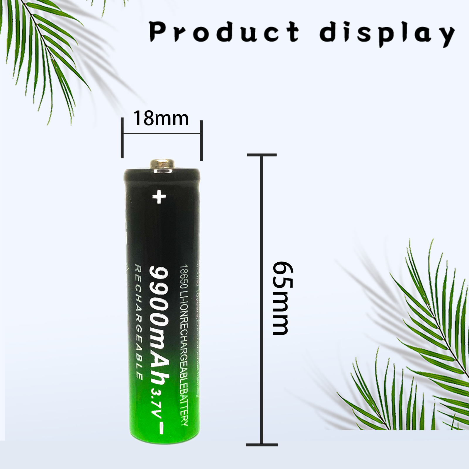 8 PCS 18650 Battery of 9900mAh Rechargeable Batteries Button Top 3.7V 20A, Storage Holder Case for Camera Doorbell, Flashlight, Headlamp, Electronic D