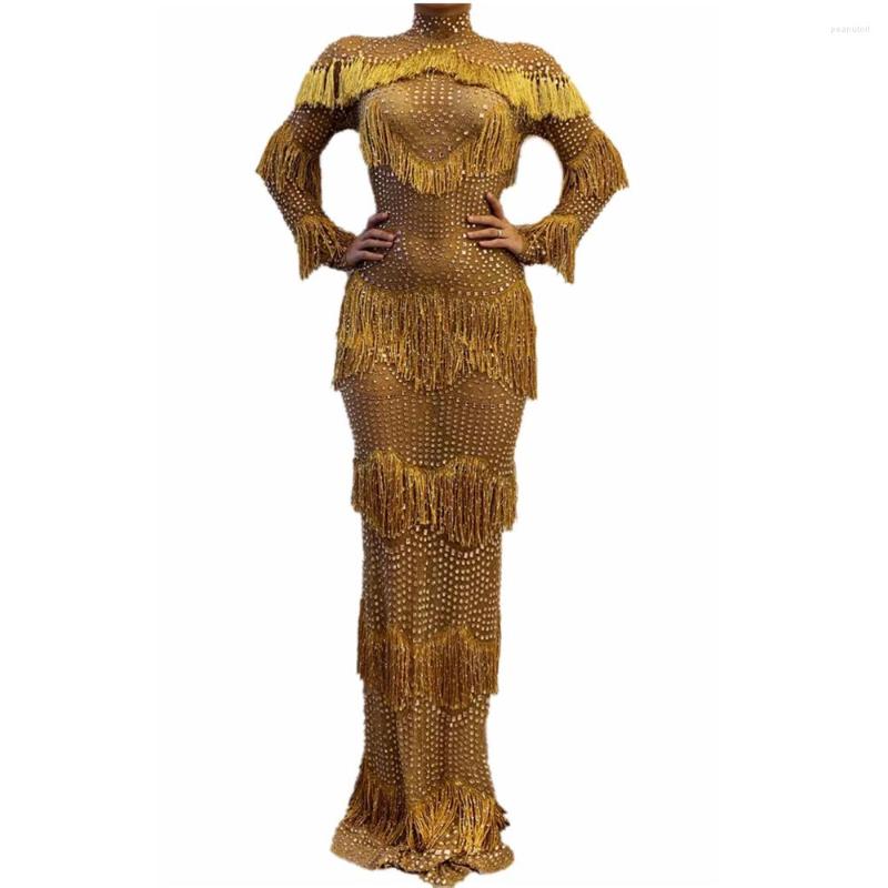 Stage Wear Brown Shining Sequins Rhinestones Tassel Women Dress Show Costume Evening Party Clothing Rave Drag Queen Wears
Stage Wear Brown Shining Sequins Rhinestones Tassel Women Dress Show Costume Evening Party Clothing Rave Drag Queen Wears