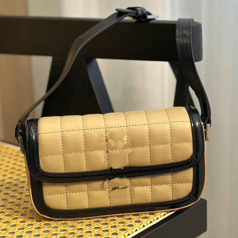 Crossbody Satchel Bag Women Deisnger Tofu Box Bags Plaid Calfskin Leather Two-tone Adjustable Shoulder Strap Fashion Letter Silver Metal Cross body Purse, 18*13cm
Crossbody Satchel Bag Women Deisnger Tofu Box Bags Plaid Calfskin Leather Two-tone Adjustable Shoulder Strap Fashion Letter Silver Metal Cross body Purse, 18*13cm