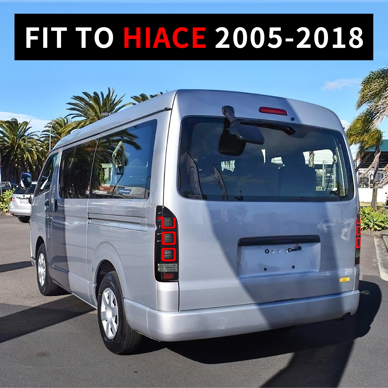 Car Tail Lights For Toyota HIACE 20 05-20 18 Signal Lamp Modified Taillight Assembly LED Brake Reverse Lights Accessories