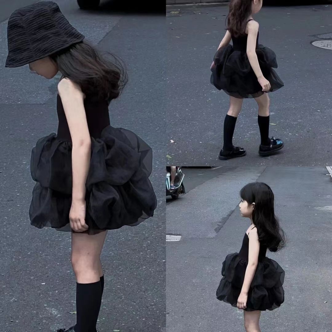 Girls' Princess Dress Summer Han Fan Little Girls' Sling Dress Girls' Mesh Ponchy Dress Children's Sleeveless Princess Dress V, Black
Girls' Princess Dress Summer Han Fan Little Girls' Sling Dress Girls' Mesh Ponchy Dress Children's Sleeveless Princess Dress V, Black