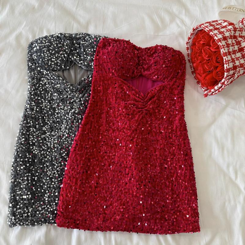 Casual Dresses Sexy Strapless Almighty Hollow Out Glitter Sequins Spliced Skinny Femme Tube Vestidos Fashion Formal Dress Drop, Gray
Casual Dresses Sexy Strapless Almighty Hollow Out Glitter Sequins Spliced Skinny Femme Tube Vestidos Fashion Formal Dress Drop, Gray