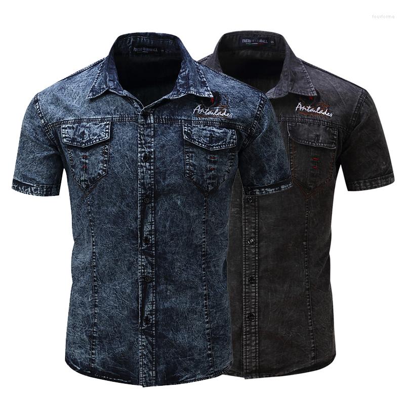 Men' Casual Shirts 2023 Summer Men Elastic Cotton Denim Shirt Short Sleeve Cargo Work Business Male Blouse Clothes, Black
Men' Casual Shirts 2023 Summer Men Elastic Cotton Denim Shirt Short Sleeve Cargo Work Business Male Blouse Clothes, Black