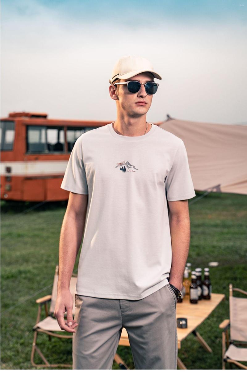 Men's T Shirts 2714 2023 Summer Mountain Print Mercerized Cotton Simple Casual Half-sleeve T-shirt, Gray
Men's T Shirts 2714 2023 Summer Mountain Print Mercerized Cotton Simple Casual Half-sleeve T-shirt, Gray