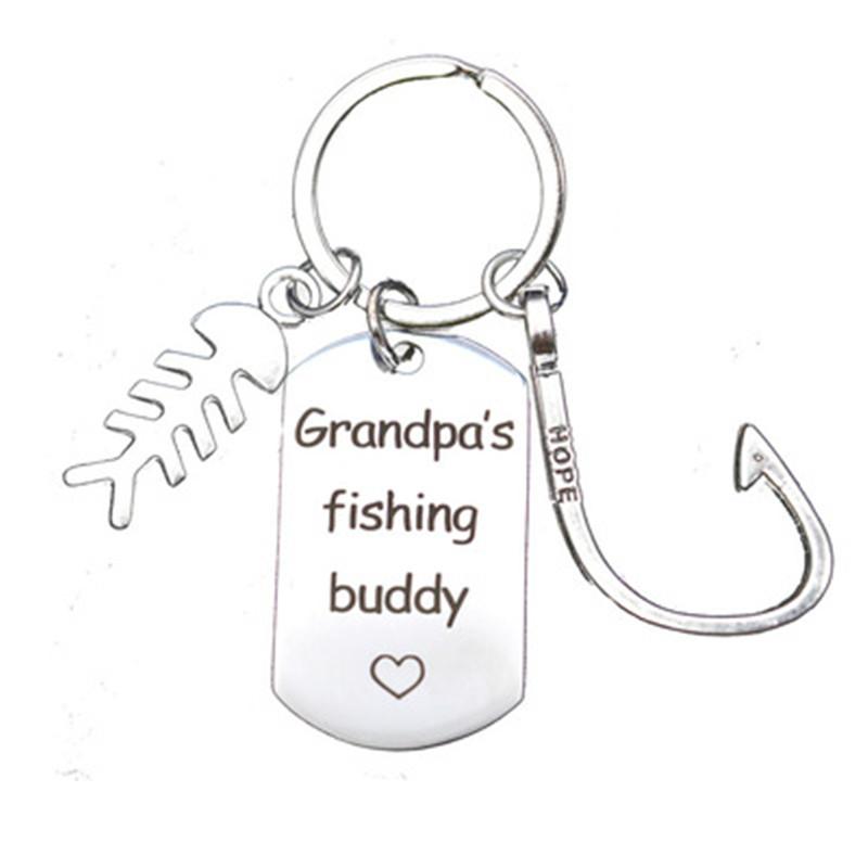 Keychains Fish Hook Bones Grandpa's Fishing Buddy Stainless Steel Keychain Grandfather Father's Day Gift
Keychains Fish Hook Bones Grandpa's Fishing Buddy Stainless Steel Keychain Grandfather Father's Day Gift