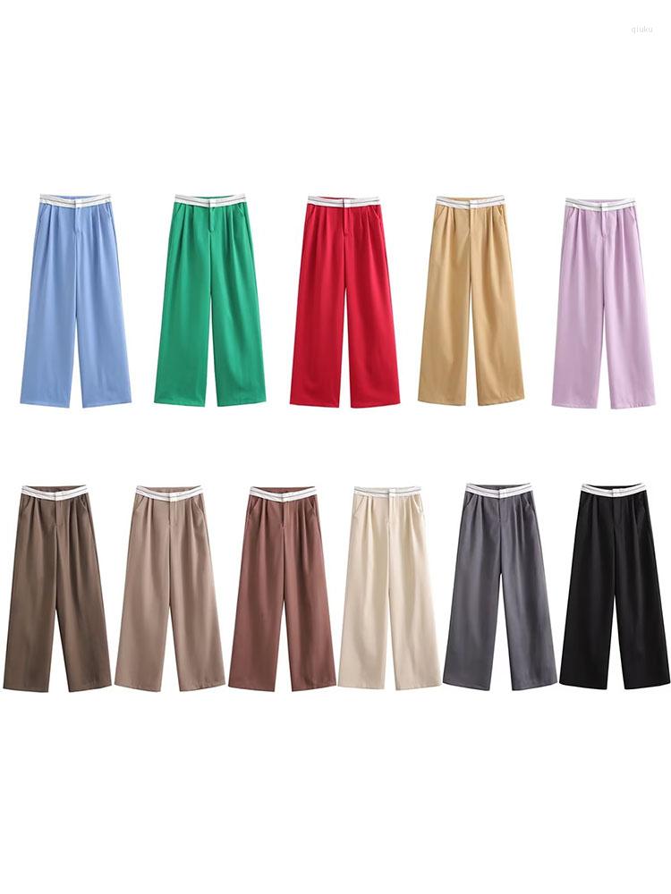 Women's Pants BSK&ZA&TRF Women 2023 Chic Fashion Rollover Waist Decoration Loose Vintage Side Pockets Zipper Female Trousers Mujer, Pants 3
Women's Pants BSK&ZA&TRF Women 2023 Chic Fashion Rollover Waist Decoration Loose Vintage Side Pockets Zipper Female Trousers Mujer, Pants 3
