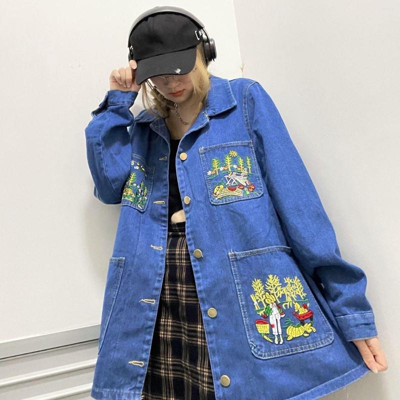 Women' Jackets 2023 Spring And Autumn Denim Coat Embroidery Retro Soft Girl Korean Edition Slim Hong Kong Style Top Fashion, Blue
Women' Jackets 2023 Spring And Autumn Denim Coat Embroidery Retro Soft Girl Korean Edition Slim Hong Kong Style Top Fashion, Blue