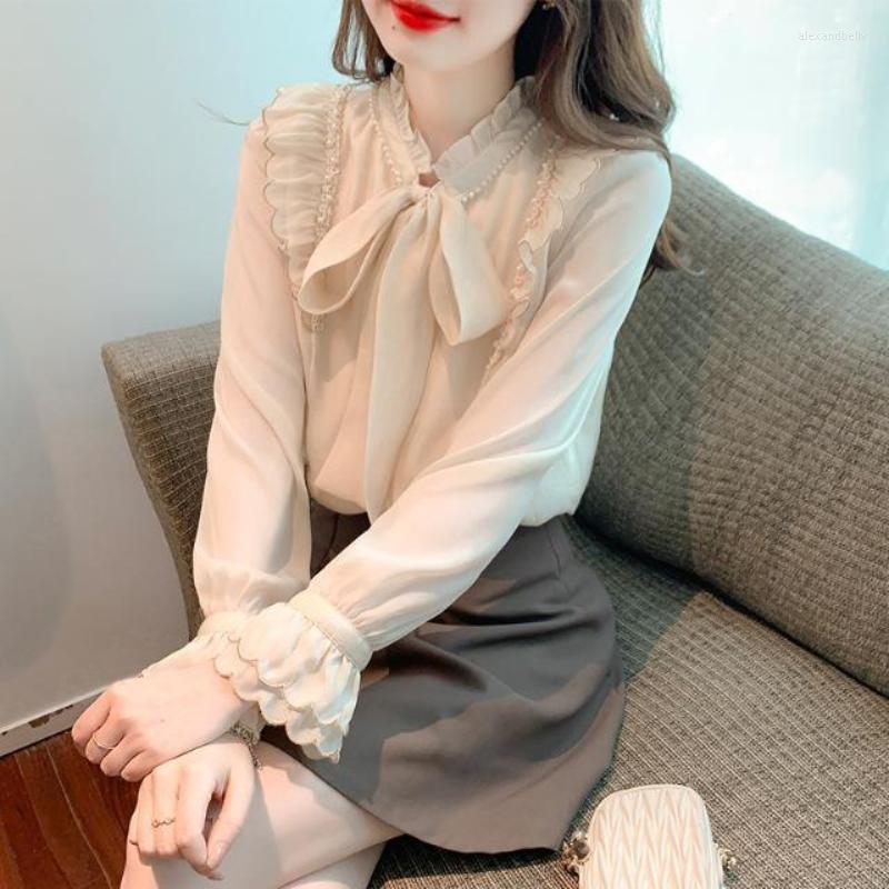 Women' Blouses Autumn Chiffon Blouse Shirt Women Wear 2023 Long Sleeve Top Bottom Bow O Neck Casual Female Tops, Apricot
Women' Blouses Autumn Chiffon Blouse Shirt Women Wear 2023 Long Sleeve Top Bottom Bow O Neck Casual Female Tops, Apricot