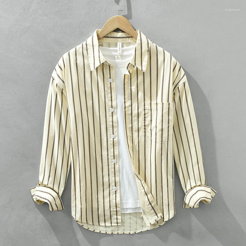 Men's Casual Shirts 2171 Spring Fall Fashion Men's Loose Striped Shirt Japan Style Simple Basic Long Sleeve Cotton Blouse Classical Tops, 2171 apricot
Men's Casual Shirts 2171 Spring Fall Fashion Men's Loose Striped Shirt Japan Style Simple Basic Long Sleeve Cotton Blouse Classical Tops, 2171 apricot