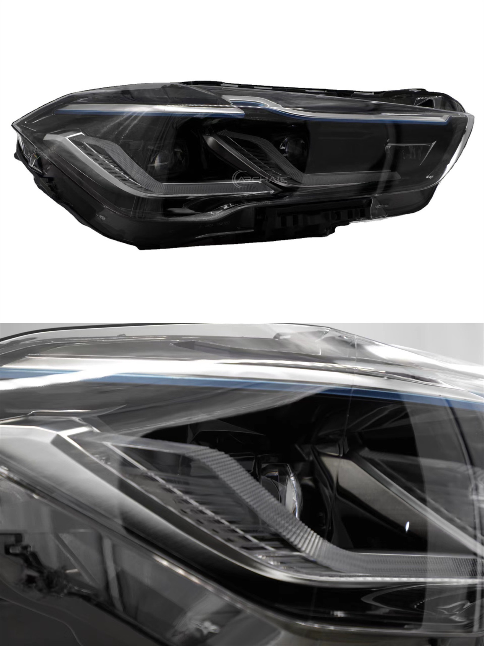 Car Head Lights Assembly for BMW X1 F49 20 16-20 19 Blue Laser Headlights LED Dual L Beam Running Headlights