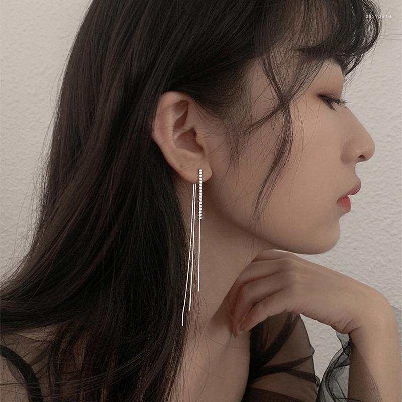 Dangle Earrings Back Hanging Tassel 925 Silver Needle Drop Earring For Women High Sense Trendy Jewelry Long Summer Bijoux
Dangle Earrings Back Hanging Tassel 925 Silver Needle Drop Earring For Women High Sense Trendy Jewelry Long Summer Bijoux