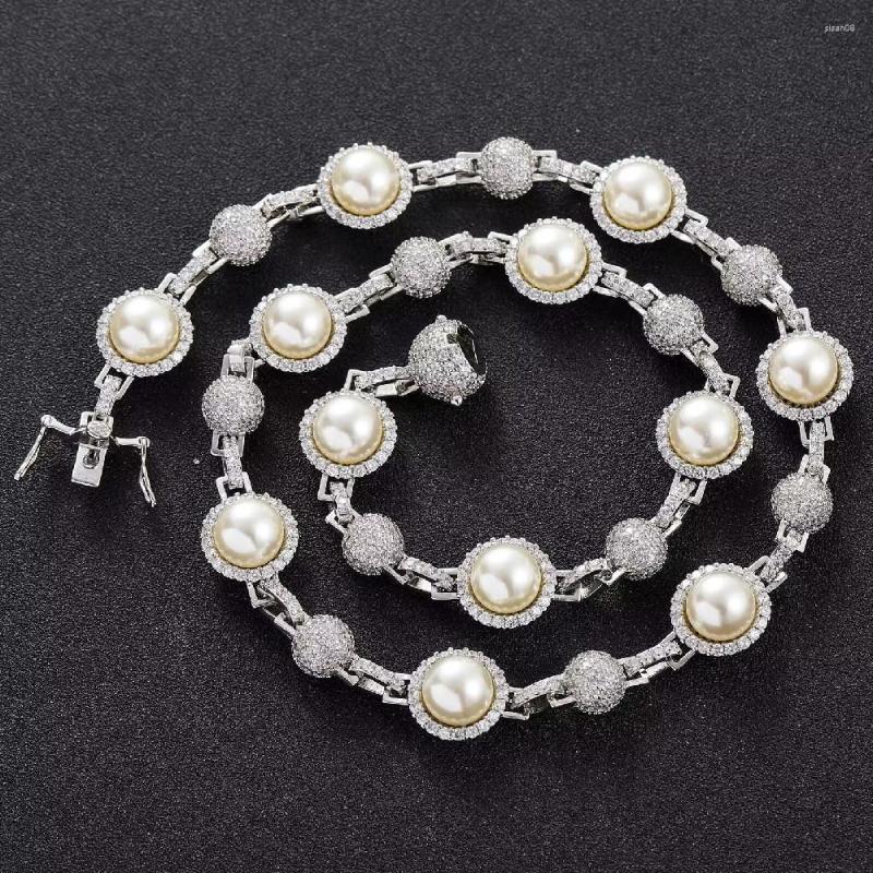 Chains Womens Shell Beads Choker Necklace With Iced Full Micro Pave Cubic Zirconia Hip Hop Vintage Pearl Jewelry
Chains Womens Shell Beads Choker Necklace With Iced Full Micro Pave Cubic Zirconia Hip Hop Vintage Pearl Jewelry