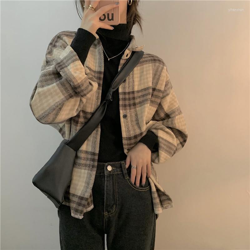 Women's Blouses Woman Fashion 2023 Elegant Autumn Brushed Plaid Long-sleeved Shirt Retro Outer Wear Bottom Layering Loose, Beige
Women's Blouses Woman Fashion 2023 Elegant Autumn Brushed Plaid Long-sleeved Shirt Retro Outer Wear Bottom Layering Loose, Beige