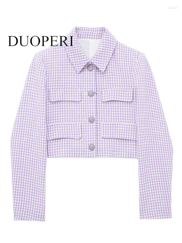 Women's Suits DUOPERI Women Fashion With Pockets Plaid Single Breasted Blazer Vintage Lapel Neck Long Sleeves Female Chic Lady Outfits, Purple
Women's Suits DUOPERI Women Fashion With Pockets Plaid Single Breasted Blazer Vintage Lapel Neck Long Sleeves Female Chic Lady Outfits, Purple