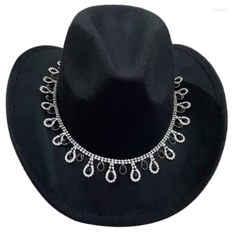 Berets 652F Black Cowboy Hat With Rhinestones Glitter Cowgirl Strip Decorations Fit For Most Women
Berets 652F Black Cowboy Hat With Rhinestones Glitter Cowgirl Strip Decorations Fit For Most Women