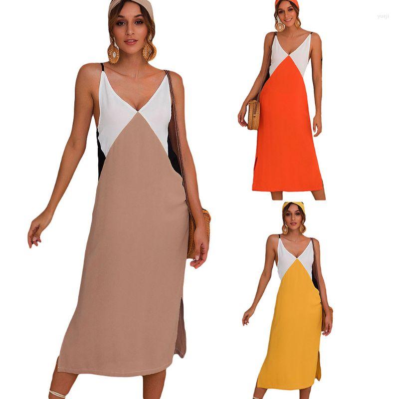 Casual Dresses Women V Neck Contrast Color Strappy BOHO Ladies Summer Holiday Beach Midi Dress 10CD, Khaki
Casual Dresses Women V Neck Contrast Color Strappy BOHO Ladies Summer Holiday Beach Midi Dress 10CD, Khaki