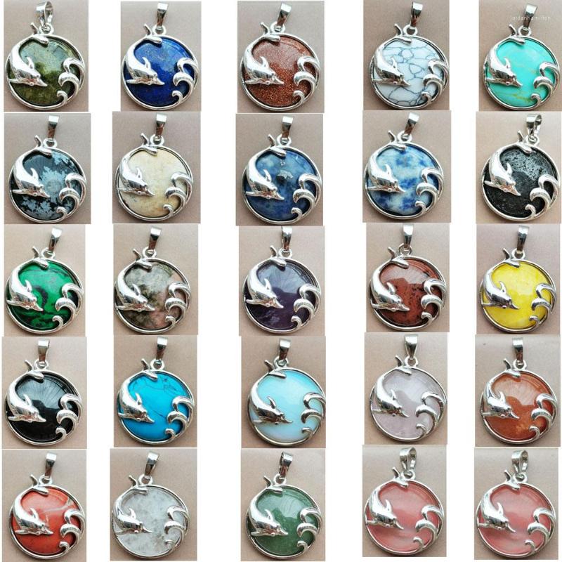 Pendant Necklaces Lapis Lazuli Crystal Howltie Cherry Quartz Opal Malachite Howlite Lava Rhodorite Aventurine Dolphin Bead WFH989
Pendant Necklaces Lapis Lazuli Crystal Howltie Cherry Quartz Opal Malachite Howlite Lava Rhodorite Aventurine Dolphin Bead WFH989