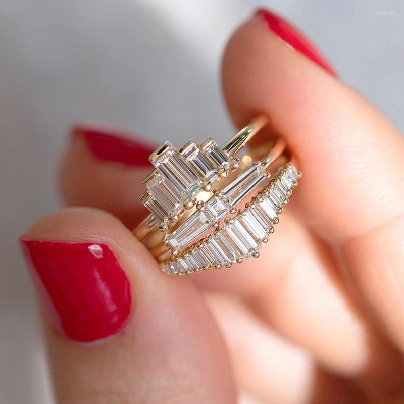 Cluster Rings Huitan Simple Stylish Geometric Cubic Zirconia Ring Gold Color Exquisite Girls Finger Accessories Gift Trendy Jewelry For
Cluster Rings Huitan Simple Stylish Geometric Cubic Zirconia Ring Gold Color Exquisite Girls Finger Accessories Gift Trendy Jewelry For