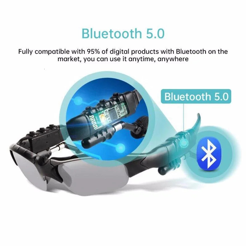 Ski Goggles Bluetooth Glasses with Mic Mobile USB Rechargeable Polarized Light Sunglasses Music Earphone Riding Wireless Headset 231114
