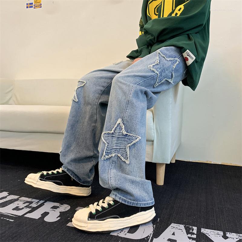 Men's Jeans Men's High Quality Loose Casual Korean Fashion Straight Wide Leg Pants Five-pointed Star Print Hip-hop Retro, Blue
Men's Jeans Men's High Quality Loose Casual Korean Fashion Straight Wide Leg Pants Five-pointed Star Print Hip-hop Retro, Blue
