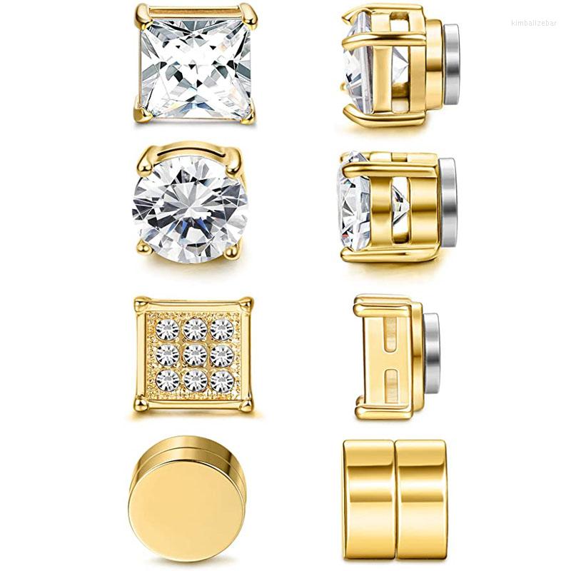 Backs Earrings 4 Pairs Of Stainless Steel Magnetic For Men And Women Gold CZ Non-perforated Clip Set 8mm
Backs Earrings 4 Pairs Of Stainless Steel Magnetic For Men And Women Gold CZ Non-perforated Clip Set 8mm