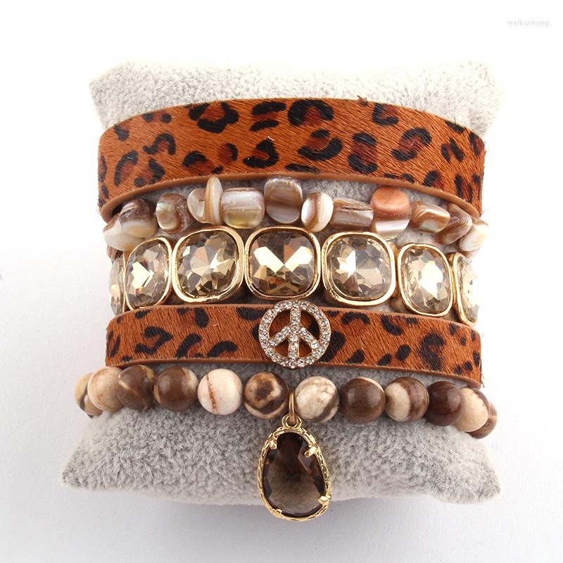 Strand MD Designer Peace Leopard Bracelet Set Natural Stone 5pc Wrap Bracelets Sets For Women Fashion Jewelry Drop
Strand MD Designer Peace Leopard Bracelet Set Natural Stone 5pc Wrap Bracelets Sets For Women Fashion Jewelry Drop