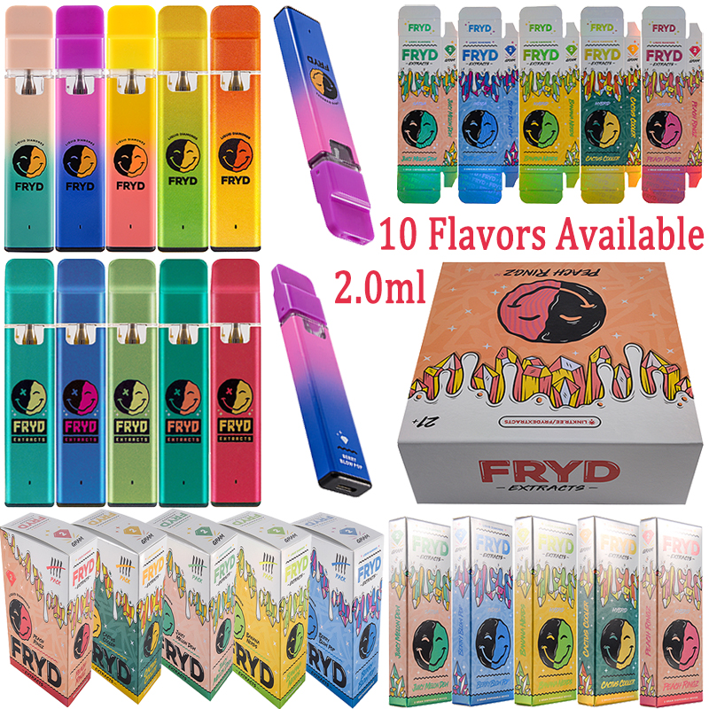 2.0ml FRYD E Cigarettes 10 Flavors Empty Disposable Vape Pens 350mah Rechargeable Device Liquid Diamonds Disposables 2 Gram Cartridges
2.0ml FRYD E Cigarettes 10 Flavors Empty Disposable Vape Pens 350mah Rechargeable Device Liquid Diamonds Disposables 2 Gram Cartridges