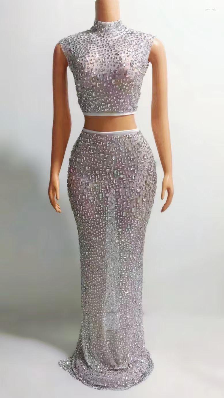 Stage Wear 2 Pcs Women Rhinestone Birthday Dress Sparkle Drag Queen Costume Dancer Performance Showgirl Outfit Bar Nightclub, 2 pcs set
Stage Wear 2 Pcs Women Rhinestone Birthday Dress Sparkle Drag Queen Costume Dancer Performance Showgirl Outfit Bar Nightclub, 2 pcs set