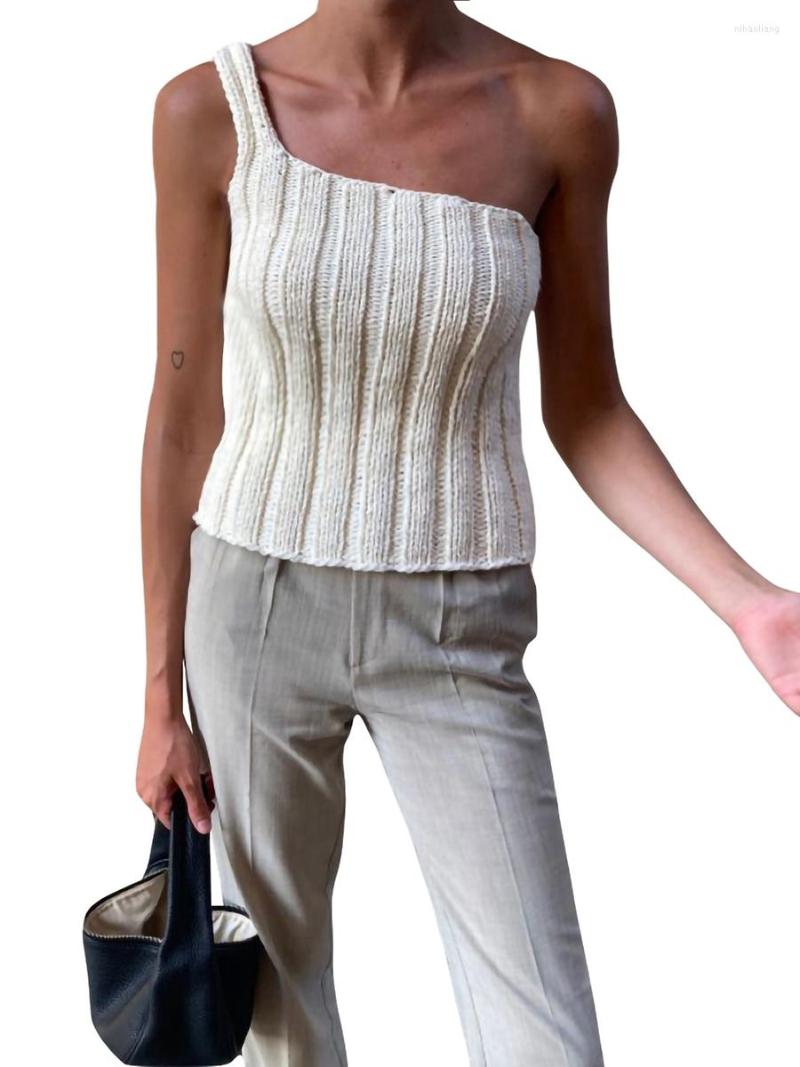 Women' Tanks Y2K Women Solid Color Tank Tops Casual One Shoulder Sleeveless Slim Fit Knitted T-Shirts, White
Women' Tanks Y2K Women Solid Color Tank Tops Casual One Shoulder Sleeveless Slim Fit Knitted T-Shirts, White